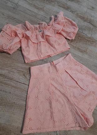 Летний костюм для девочки шорты+топ