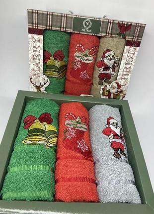Новорічні махрові комплекти рушників