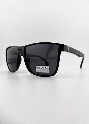 Мужские солнцезащитные черные очки маска matrix mt 8612 10-91-9 polarized с поляризацией