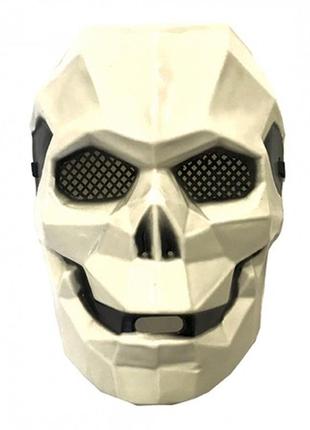 Карнавальная маска киборг пластиковая белая