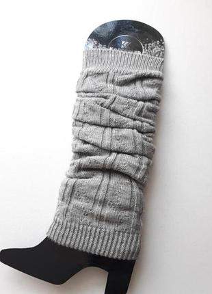 Женские зимние шерстяные гетры кардишлер серые гетры