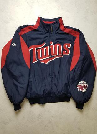 Бейсбольная куртка majestic authentic collection minnesota twins dugout jacket
