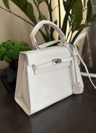 Сумка біла лакована