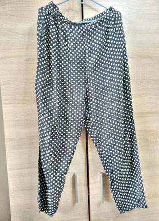 Брюки женские в горох, пояс резинка, глубокие карманы