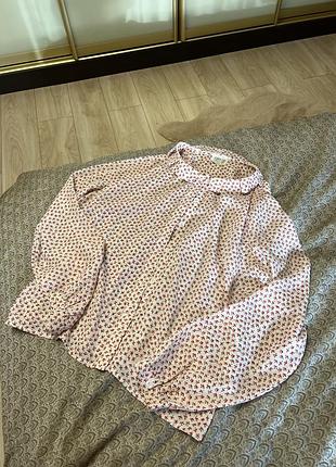 Рубашка блуза женская в цветочный принт классная стильная элегантная