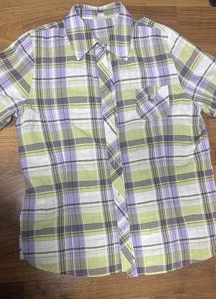 Сорочка в клітинку, короткий рукав