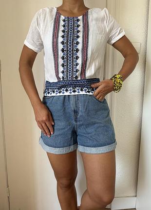 Кофтинка блуза із вишивкою бохо стиль (s) бавовна y2k forever 21