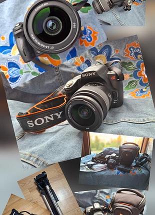 Фотоаппарат зеркальный sony alpha dslr-a290 dt 3,5-5,6/18-55 мм sam в комплекте сумка защитная, штатив, зарядка