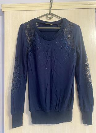 Кофта синя, блискітки