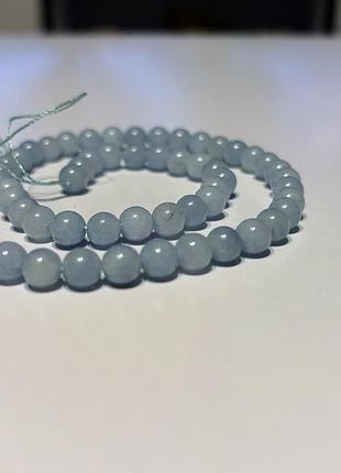 Намистини аквамарин блакитні натуральне каміння