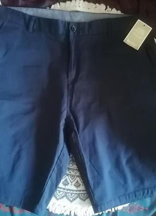 Новые мужские тёмно синие хлопоковые шорты 36 р.