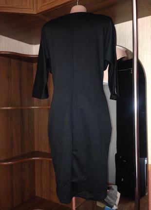 Модное, стильное платье, р.48, батал, черное с молниями3 фото