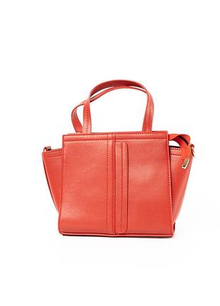 Сумка женская на молнии из искусственной кожи, с съемным плечевым ремешком и двумя ручками, красный