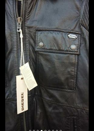 Брендова фірмова шкіряна куртка diesel,оригінал,нова з бірками, розмір l,xxl.3 фото