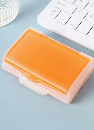 Контейнер для ліків і таблеток, бокс для дрібниць, пластиковий органайзер для зберігання, 10×10×5см, orange