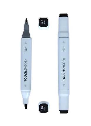 Маркер двосторонній touch smooth для скетчингу та малювання №120 колір чорний