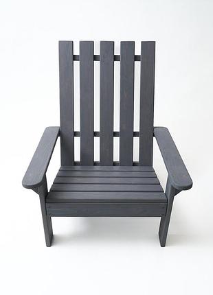 Крісло дачне дерев'яне складне шезлонг для зони відпочинку будинку, дачі, саду, веранди з сосни, колір графіт