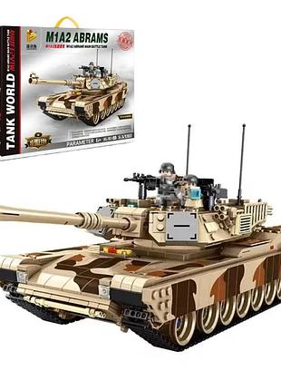 Конструктор дитячий танк ігровий abrams m1a2 військовий на 1630 деталей