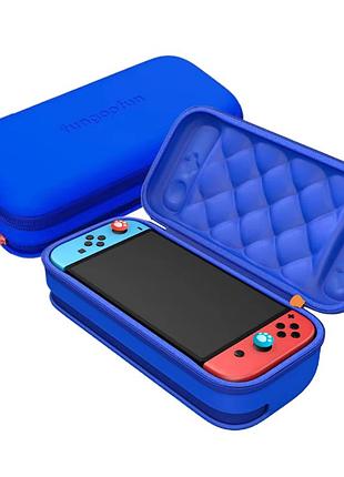 Сумка чохол для приставки кейс fungoofun для консолі nintendo switch і аксесуарів на 2 відділення, синя