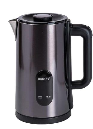 Чайник електричний sokany sk-09019g 3 літри сірий