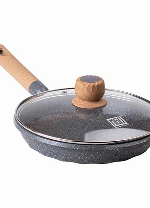 Алюминиевая сковорода 2,2 л, мраморное антипригарное покрытие ø 26 см, серый mgc hp-4-424g