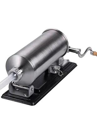 Шприц для ковбаси ручний 3 л горизонтальний ковбасний шприц з нержавійки для фаршу 4 насадки 16788-4