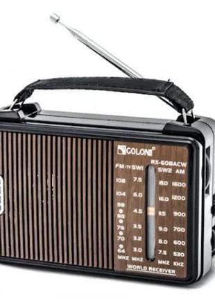 Радіоприймач golon rx-608acw am/fm/tv/sw1-2 5-хвилиновий