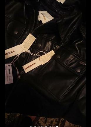 Брендова фірмова шкіряна куртка diesel,оригінал,нова з бірками,розмір xxl.10 фото