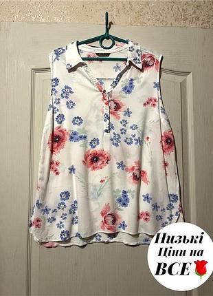 Атуральная майка в цветы 52-54 (18)