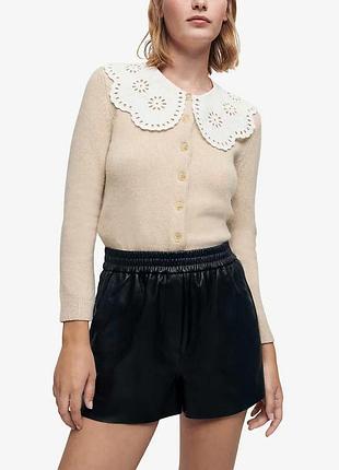 В'язаний кардиган micron broderie з англійським коміром maje