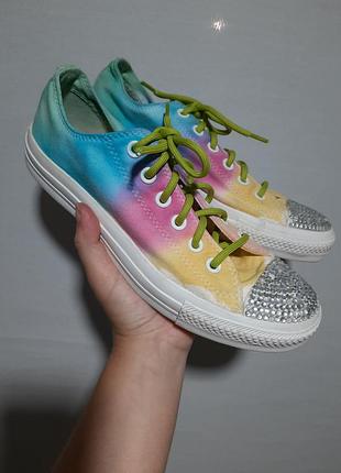 Кеди converse all star custom denim , оригінальні з камінцями 7/ 40 устілка 25.5