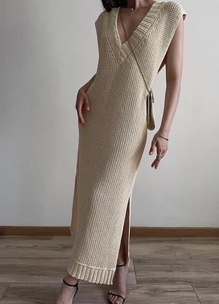 Вʼязана сукня h&m бежевого кольору