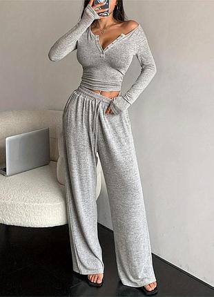 Піжама нічна 🩶 (9204) домашній одяг брючна піжама