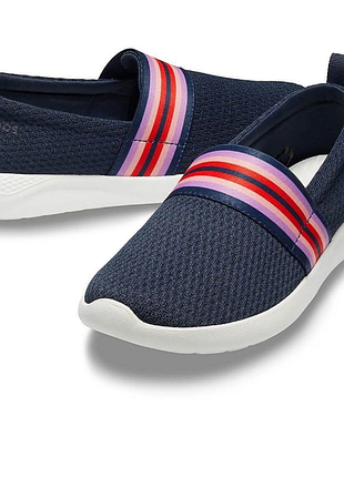 Crocs женские слипоны балетки women's literide mesh slip-on navy colorblock navy