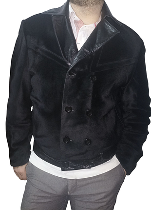 Куртка из меха нерпы и кожи туреченица двубортная