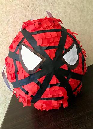 Піньята в стилі людина павук 115см + палиця + мішура + пакування