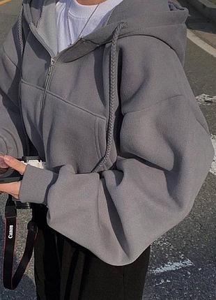 Вкорочена худі на флісі ❣️ топ ціна 8