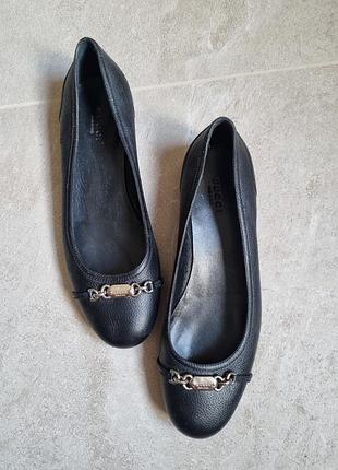 Кожаные туфли gucci, балетки gucci,