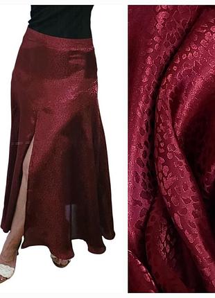 Шёлковая юбка макси с разрезом