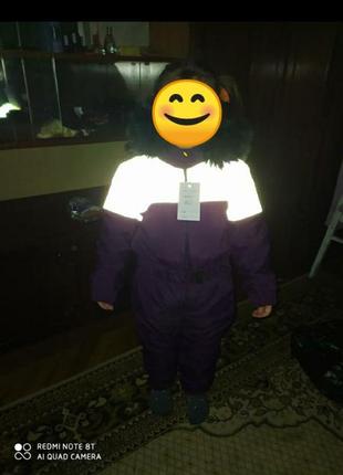 Детский теплый комбинезон светоотражающая ткань10 фото