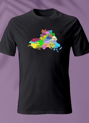 Футболка чорна карта лівобережжя херсонщини, розміри s-5xl
