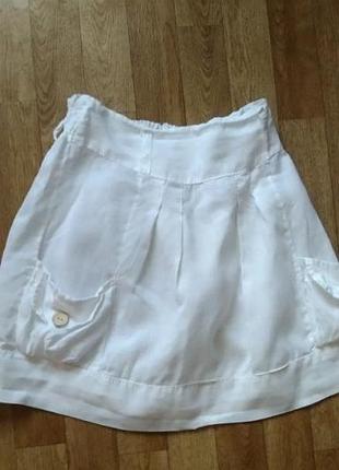 Белая   лёгкая юбка с карманами (италия)