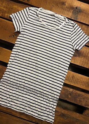 Женская удлиненная полосатая футболка george (джордж мрр идеал оригинал черно-белая)