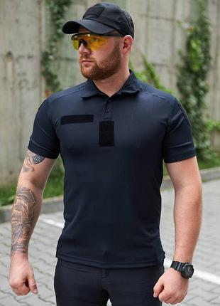 Футболка поло coolpas pique military, темно-синяя (дснс)