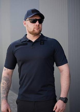 Футболка поло coolpas pique military, темно-синяя (полиция)