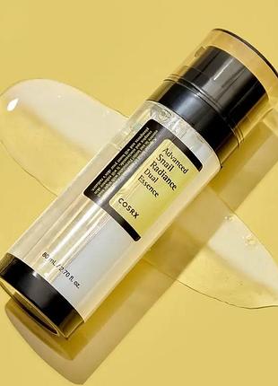Подвійна есенція з муцином равлика для сяйва шкіри cosrx advanced snail radiance dual essence 80ml