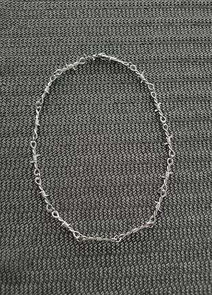 Ланцюжок сріблястий колючий дрот