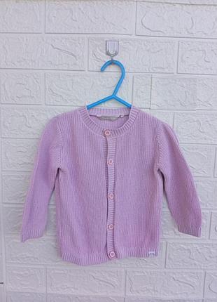 Хлопок навязанный кофта на пуговицах на 9-12 месяцев 74-80 см