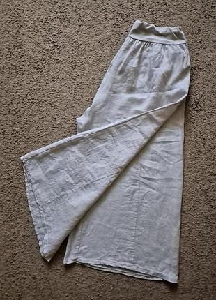 Льняные широкие брюки италия штаны льняные женские