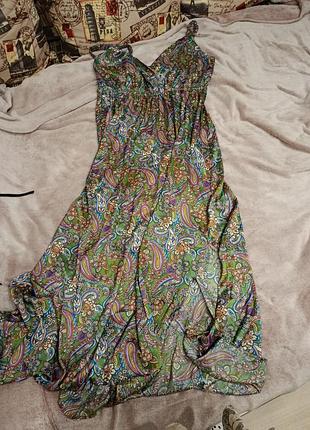 Платье макси атласное, идеальное состояние, размер xxl-3xl.